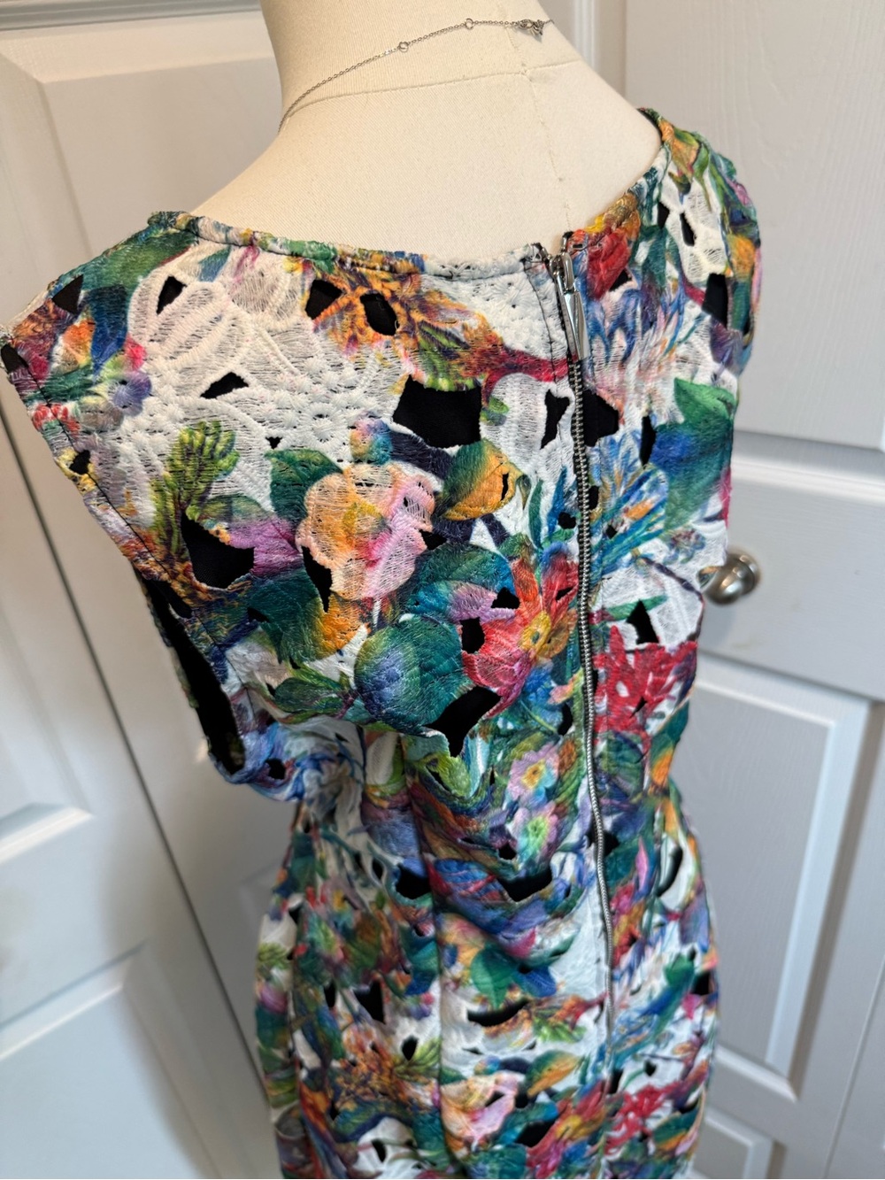 Joseph Ribkoff Multicolor Floral Lace Midi Dress - Picture 8 of 11